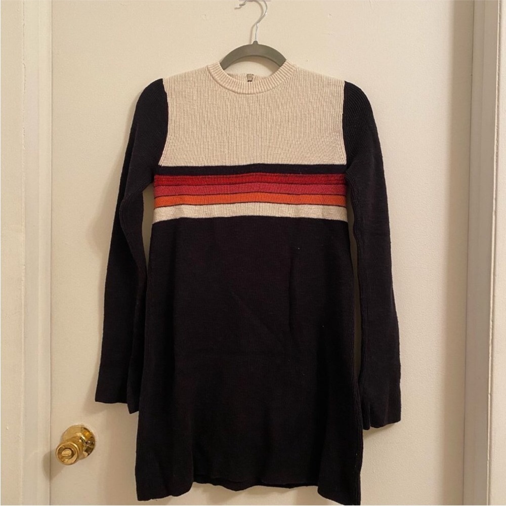 Free People Black and White Mini Dress with Striped Detail - Picture 5 of 5